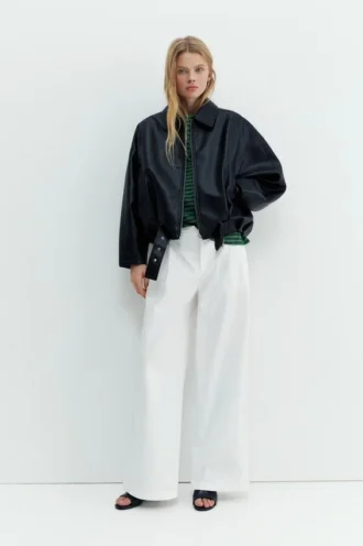 Pantalones blancos con doble pinza