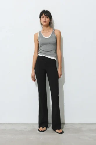 Pantalones bootcut de talle medio