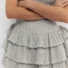 Pantalones cortos a cuadros con bajo con volantes Pantalones cortos a cuadros con bajo con volantes