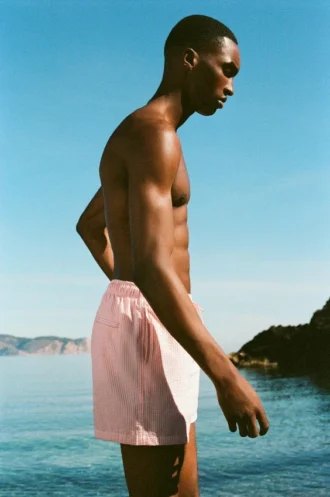 Pantalones Cortos de rayas de seersucker