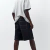 Pantalones cortos tipo Bermudas holgados de denim Pantalones cortos tipo Bermudas holgados de denim
