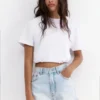 Pantalones Cortos vaqueros de corte «mom» con vuelta