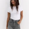 Pantalones Cortos vaqueros de corte «mom» con vuelta