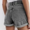 Pantalones Cortos vaqueros de corte «mom» con vuelta