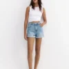 Pantalones Cortos vaqueros de corte «mom» con vuelta
