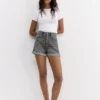 Pantalones Cortos vaqueros de corte «mom» con vuelta