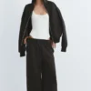 Pantalones de chándal de pierna ancha con bajo ajustable