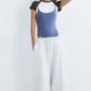Pantalones de chándal de pierna ancha con bajo ajustable