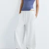 Pantalones de chándal de pierna ancha con bajo ajustable