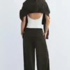 Pantalones de chándal de pierna ancha con bajo ajustable