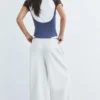 Pantalones de chándal de pierna ancha con bajo ajustable