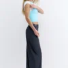 Pantalones de cintura ancha con hebilla Pantalones de cintura ancha con hebilla