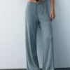 Pantalones de crepé de pierna ancha