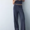 Pantalones de crepé de pierna ancha