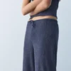 Pantalones de crepé de pierna ancha