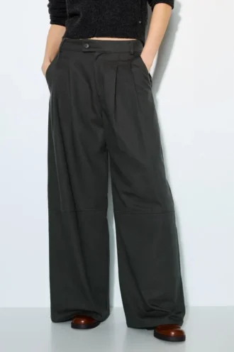 Pantalones de pierna ancha con doble pinza