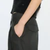 Pantalones de pierna ancha con doble pinza Pantalones de pierna ancha con doble pinza