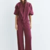 Pantalones de pierna ancha y tacto suave Pantalones de pierna ancha y tacto suave