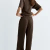 Pantalones de pierna ancha y tacto suave Pantalones de pierna ancha y tacto suave