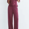Pantalones de pierna ancha y tacto suave Pantalones de pierna ancha y tacto suave