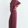 Pantalones de pierna ancha y tacto suave Pantalones de pierna ancha y tacto suave