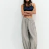 Pantalones de tiro bajo a cuadros Pantalones de tiro bajo a cuadros