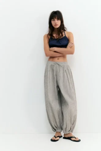 Pantalones de tiro bajo a cuadros