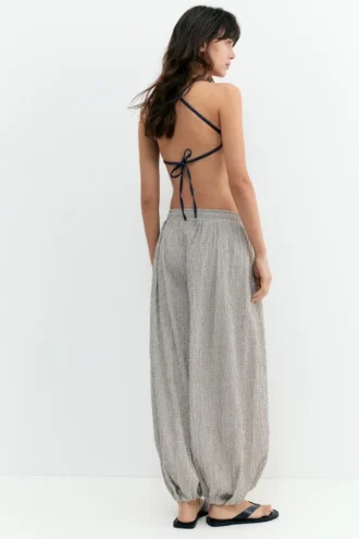 Pantalones de tiro bajo a cuadros