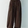 Pantalones de tiro bajo con cintura elástica Pantalones de tiro bajo con cintura elástica