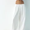 Pantalones de tiro bajo con cintura elástica Pantalones de tiro bajo con cintura elástica