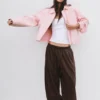 Pantalones de tiro bajo con cintura elástica Pantalones de tiro bajo con cintura elástica