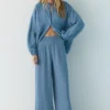 Pantalones fluidos con efecto gasa Pantalones fluidos con efecto gasa