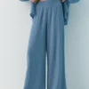 Pantalones fluidos con efecto gasa Pantalones fluidos con efecto gasa