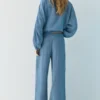 Pantalones fluidos con efecto gasa Pantalones fluidos con efecto gasa