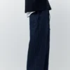 Pantalones jogger de denim a rayas