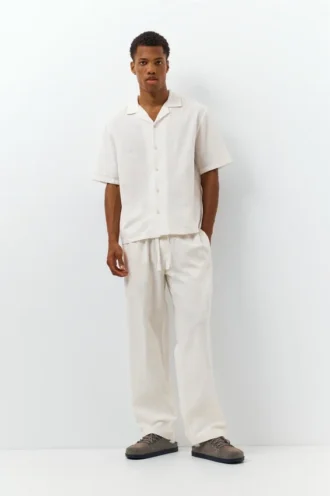 Pantalones joggers de mezcla de lino