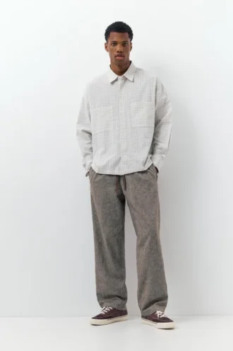 Pantalones joggers de mezcla de lino