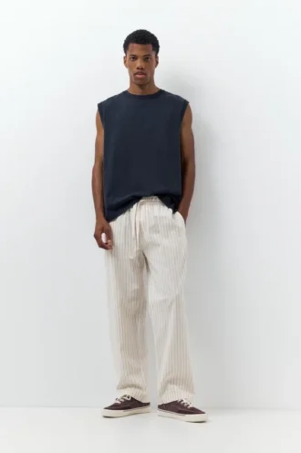 Pantalones joggers de mezcla de lino