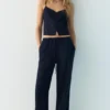 Pantalones joggers de mezcla de lino Pantalones joggers de mezcla de lino