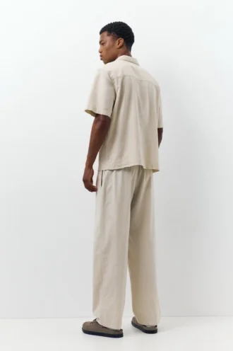 Pantalones joggers de mezcla de lino