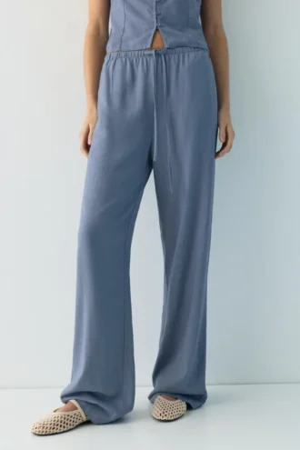 Pantalones joggers de mezcla de lino