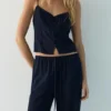 Pantalones joggers de mezcla de lino Pantalones joggers de mezcla de lino