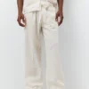 Pantalones joggers de mezcla de lino Pantalones joggers de mezcla de lino