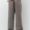 Pantalones joggers de mezcla de lino