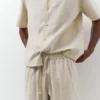 Pantalones joggers de mezcla de lino