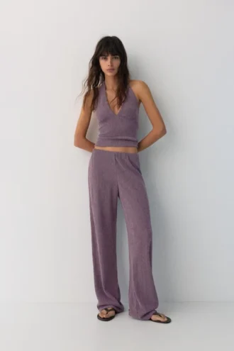 Pantalones rectos de crepé Pantalones rectos de crepé