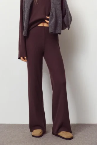 Pantalones rectos de tacto suave Pantalones rectos de tacto suave