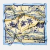 Pañuelo de satén con estampado playero Pañuelo de satén con estampado playero