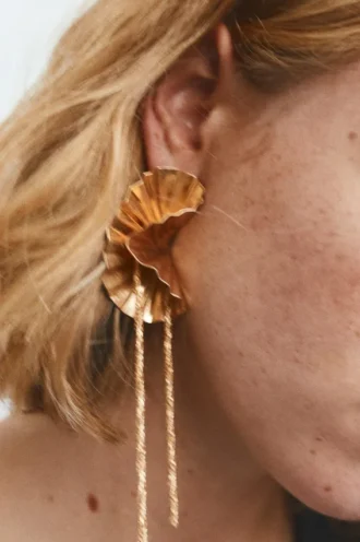 Pendientes de cadena con forma de flor