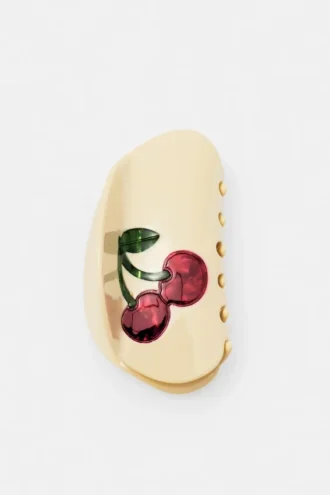 Pinza para el pelo con forma de cereza curvada